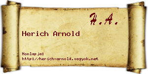 Herich Arnold névjegykártya